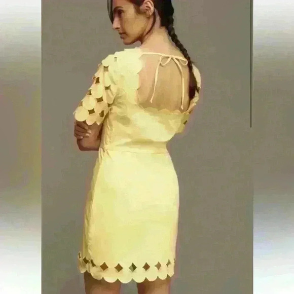 Anthropologie Cutwork Mini Shift Dress - Picture 6 of 8